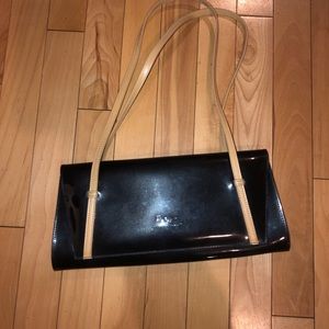 Beijo black patent leather shoulder purse